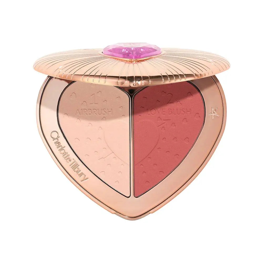 Natural Gradient Makeup Effect Glossy Powder Delicate Smooth Daily Dual-color Blush Dual-color Heart-shaped Peach Pink Blush