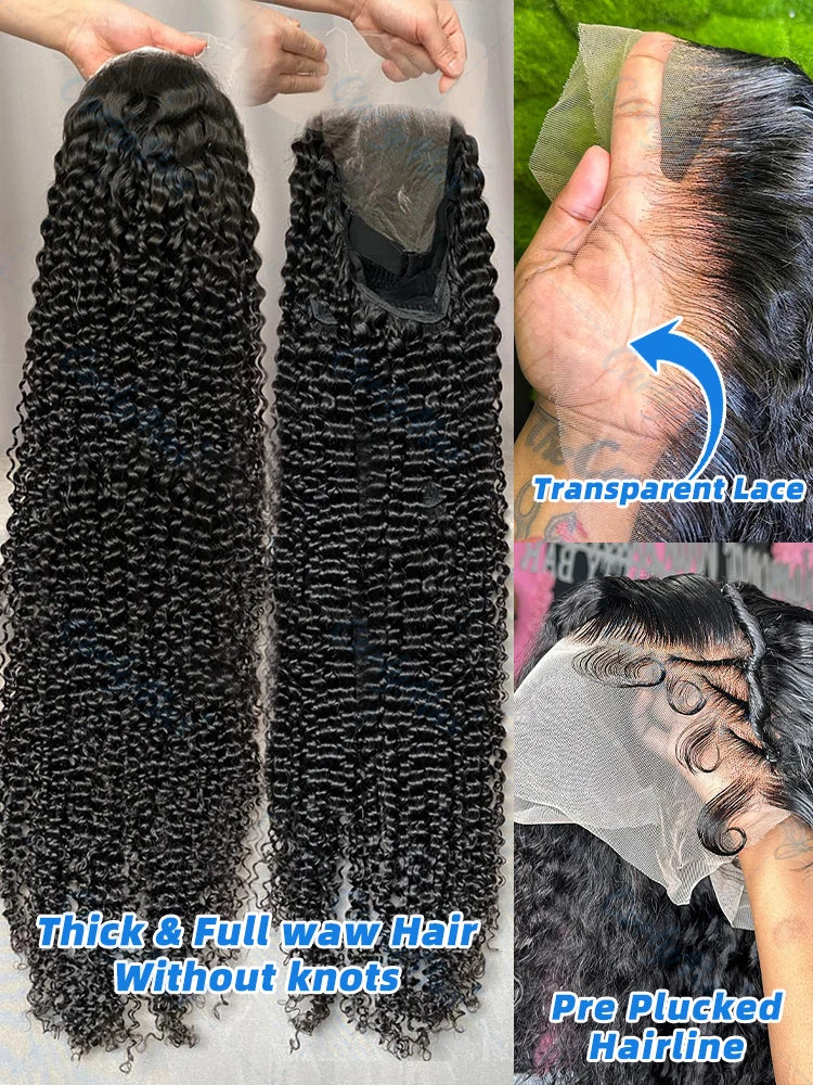 Curly 5x5 Glueless Wear And Go Wig 30 40 inch 200% 13x4 Lace Frontal Wig For Women Loose Deep Wave Lace Front Human Hair Wigs