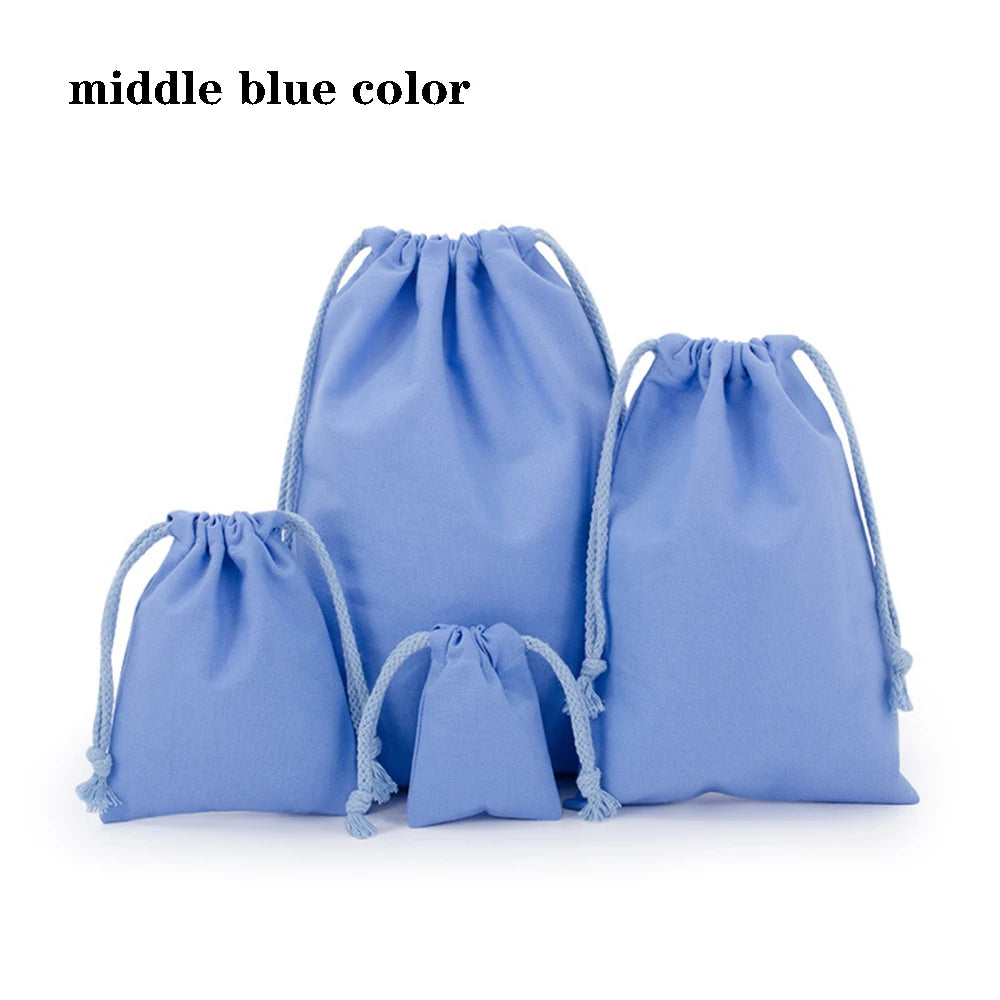 Drawstring bag Cotton Storage organizer Tote Portable Handbags Grocery Shopping Shoulder bags Canvas foldable Travel Storage Bag