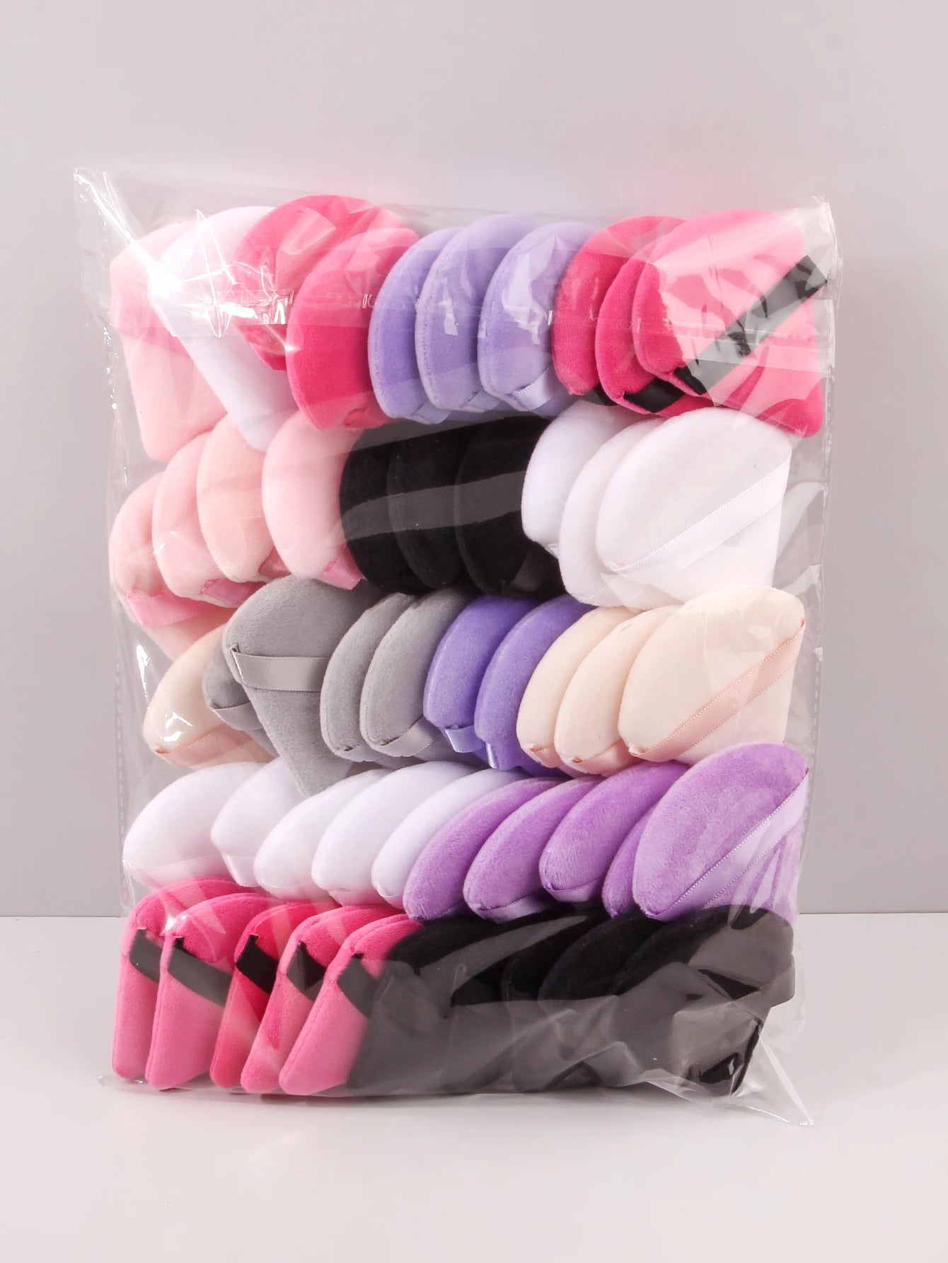 50Pcs Mixing colors randomly Triangle Powder Puff For Loose Powder Liquid Cosmetic Soft Plush Powder Puff Makeup Foundation Puff