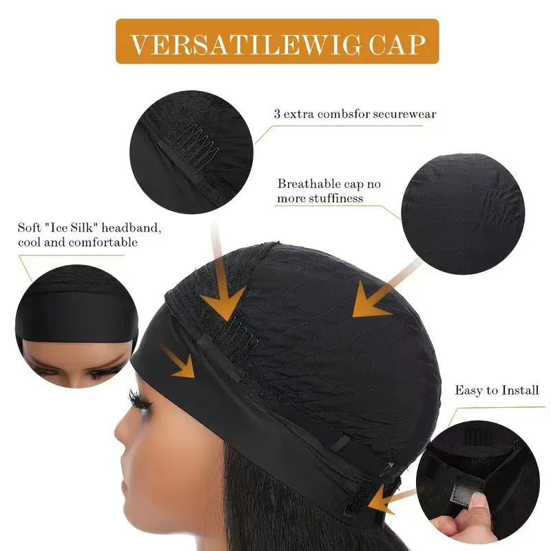 26-Inch Long Straight Headband Wig for Women Light Brown Highlight Glueless Charming Synthetic Hair