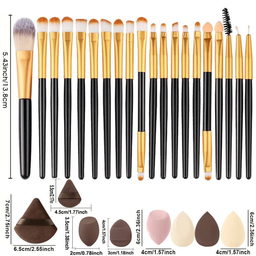 8/22/34Pcs Makeup Brush Set Portable Soft Eyeshadow Brushes Powder Foundation Brush Multipurpose Blending Cosmetic Beauty Tool