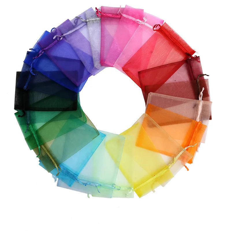 Wholesale Packaging Bags 10/50pcs Organza Gift Bags Wedding Party Decoration White Engagement Gift Bag Pouch 7x9 10x15cm 50%