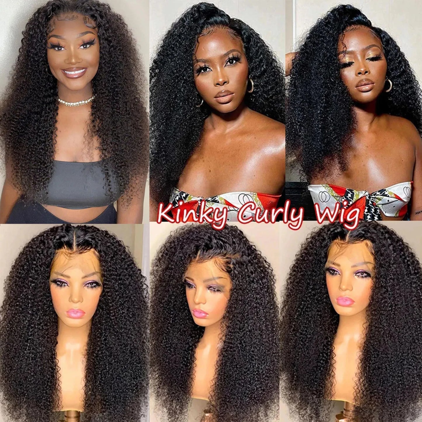 QT 13x4 Kinky Curly Lace Front Wigs Human Hair Wigs for Black Women Transparent Lace Frontal Wig Brazilian 4x4 Lace Closure Wig