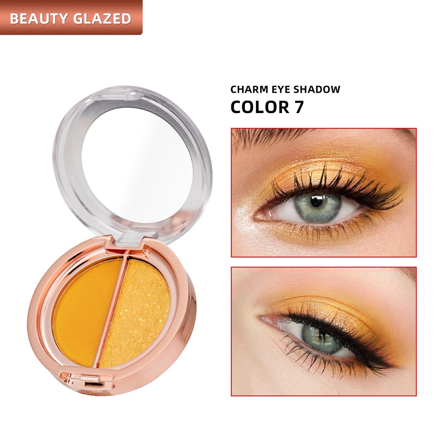 BEAUTY GLAZED 2 IN 1 Eye Shadow Palette Matte Glitter Eyeshadow Neon Nude Red Piow Pigments Shadow Professional Makeup Palette