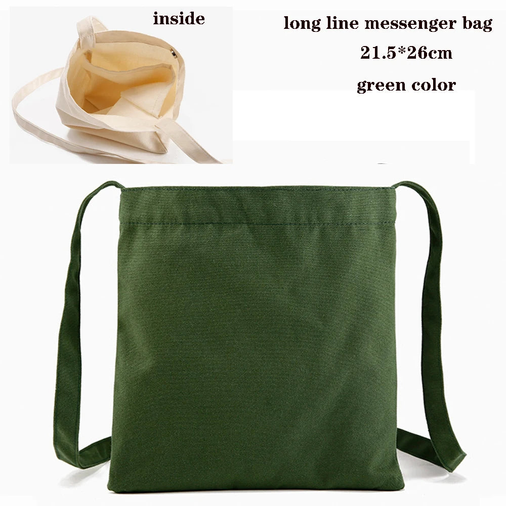 Canvas Cloth Bag Cotton Shopping grocery bags Resuable fabric shoulder bag Folding Tote Portable Handbags School Pen Storage Bag