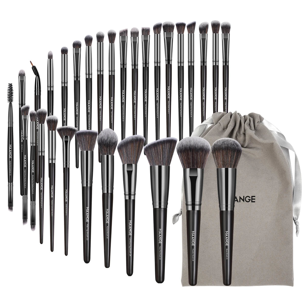 Professional Makeup Brush Set 30pcs Foundation Concealers Eye Shadows Powder Blush Blending Brushes Beauty Tools with Bag Kit