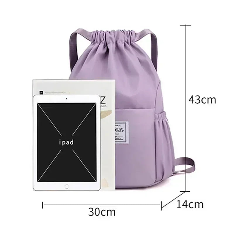 Sports Gym Drawstring Bag Waterproof Outdoor Backpack Lightweight Oxford Cloth Shoulders Bag Sackpack Yoga Bag For Women Men