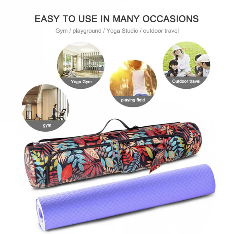 New Fitness Printed Yoga Bag Yoga Mat Bag Sports Mat Bag Pilates Mat Backpack Dance Fitness Mat Cover Sports Backpack