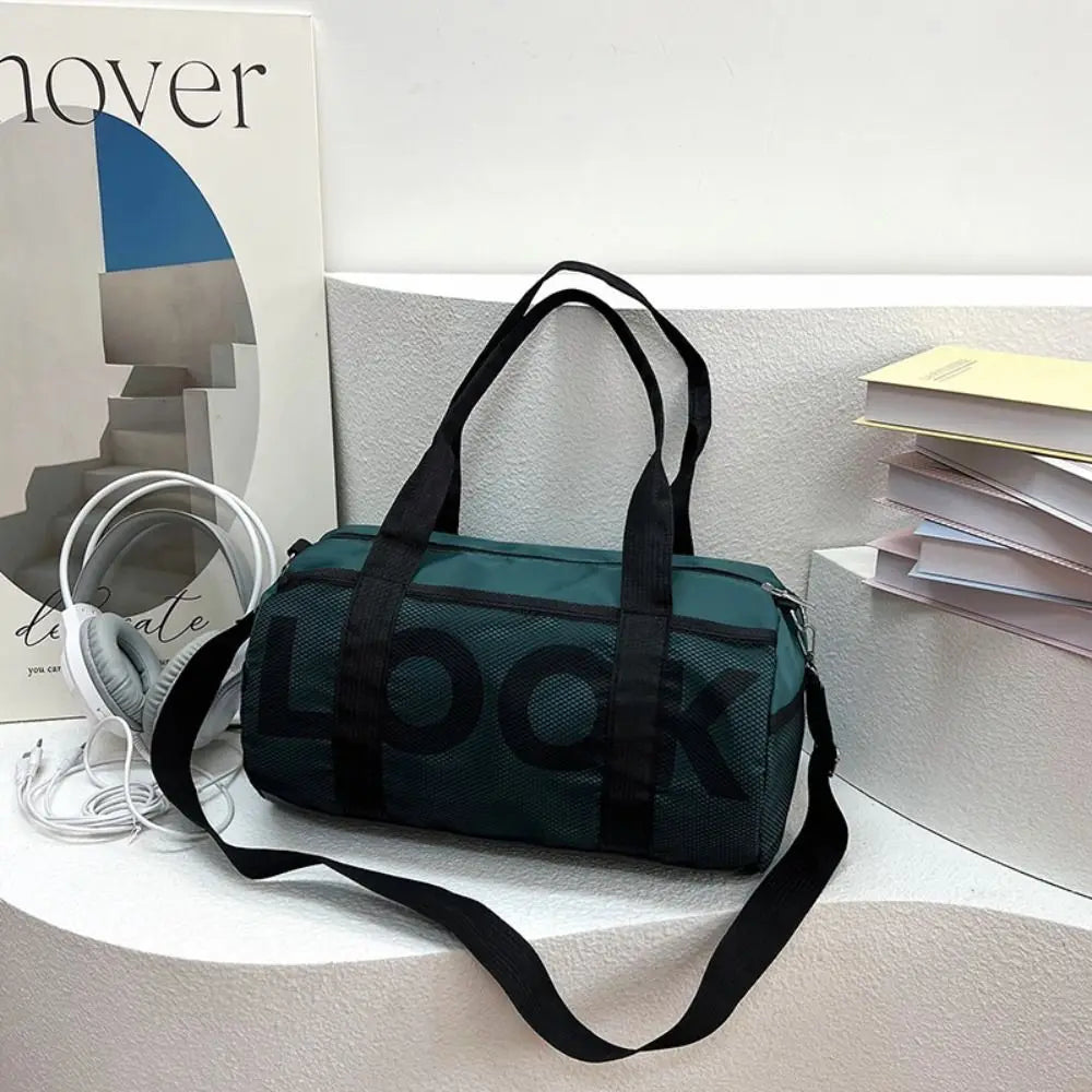 New Letter Printing Beach Shoulder Bag Large Capacity Solid color Travel Luggage Bag Nylon Handbag Fitness Yoga Bag