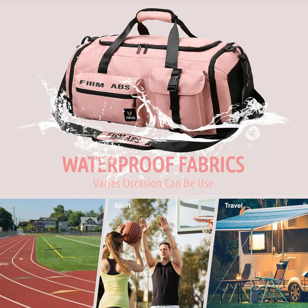 1pcs  Unisex Sports Duffel Bag Weekender Overnight Carry-On Gym Bag with Shoe & Laptop Compartment for Traveling