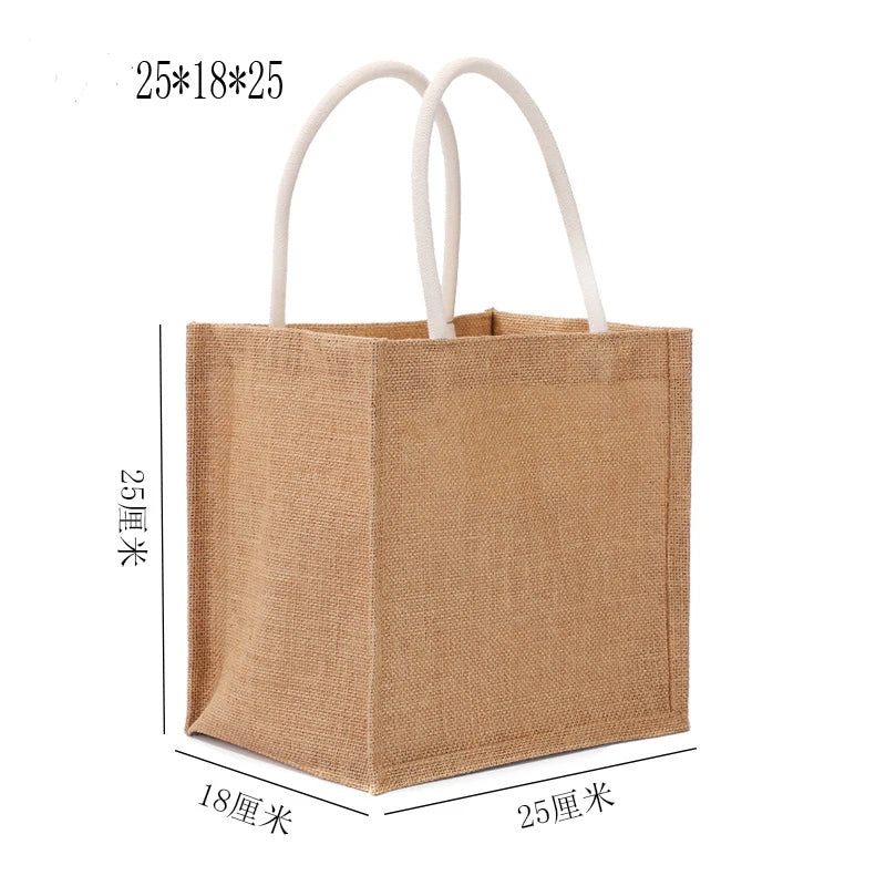 Cotton bag Burlap Grocery Bag Canvas Tote Shopping bag Shoulder Eco-Friendly Handbags Cotton Storage Bag portable burlap handbag
