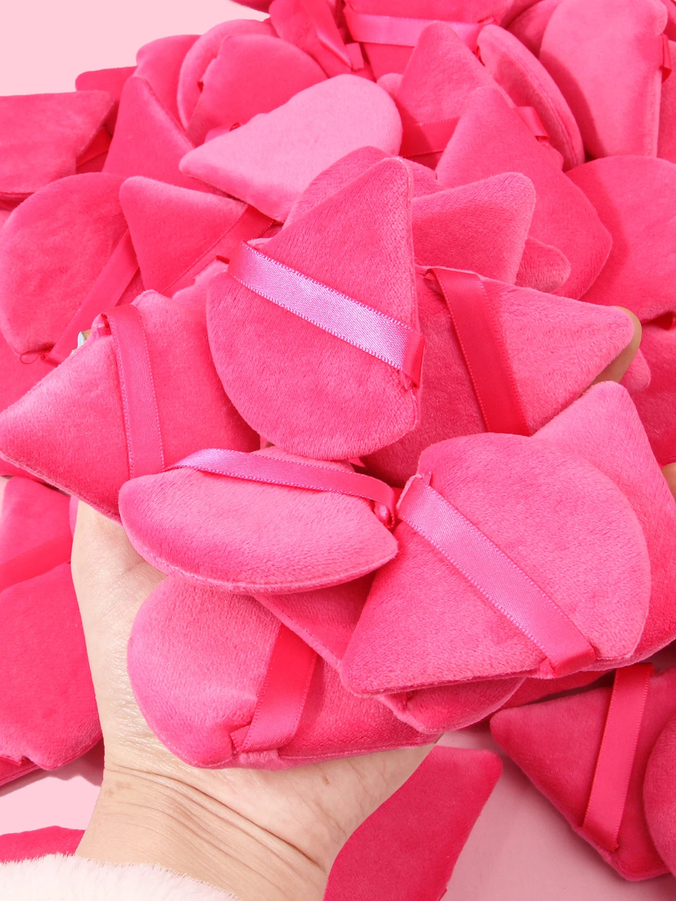 50Pcs Mixing colors randomly Triangle Powder Puff For Loose Powder Liquid Cosmetic Soft Plush Powder Puff Makeup Foundation Puff