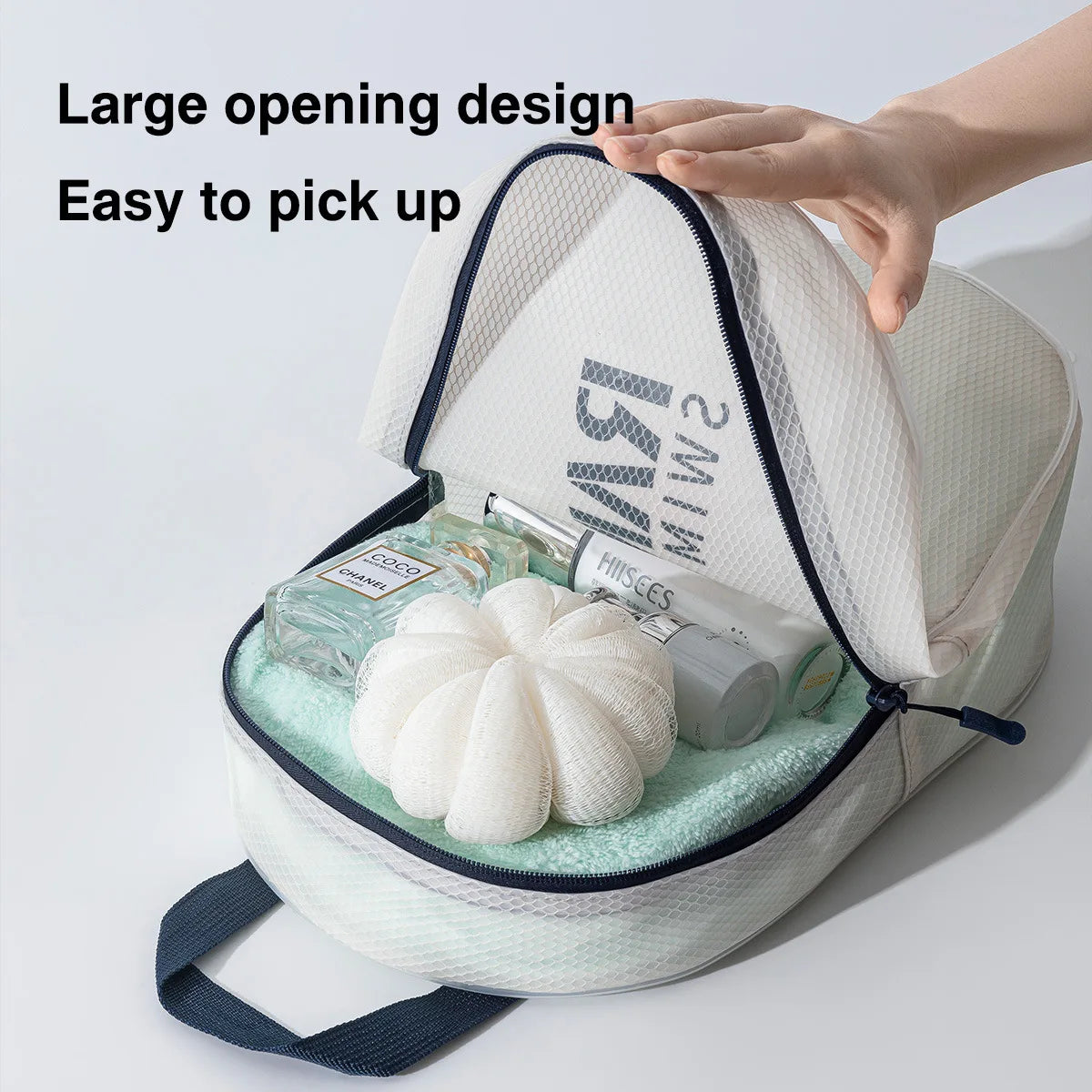 Dry Wet Separation Swimming Gym Dry Bag Handbag Pack Transparent Pool Waterproof Storage Bag Large Capacity Zipper