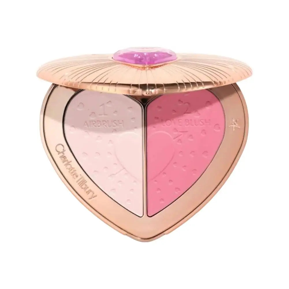 Natural Gradient Makeup Effect Glossy Powder Delicate Smooth Daily Dual-color Blush Dual-color Heart-shaped Peach Pink Blush