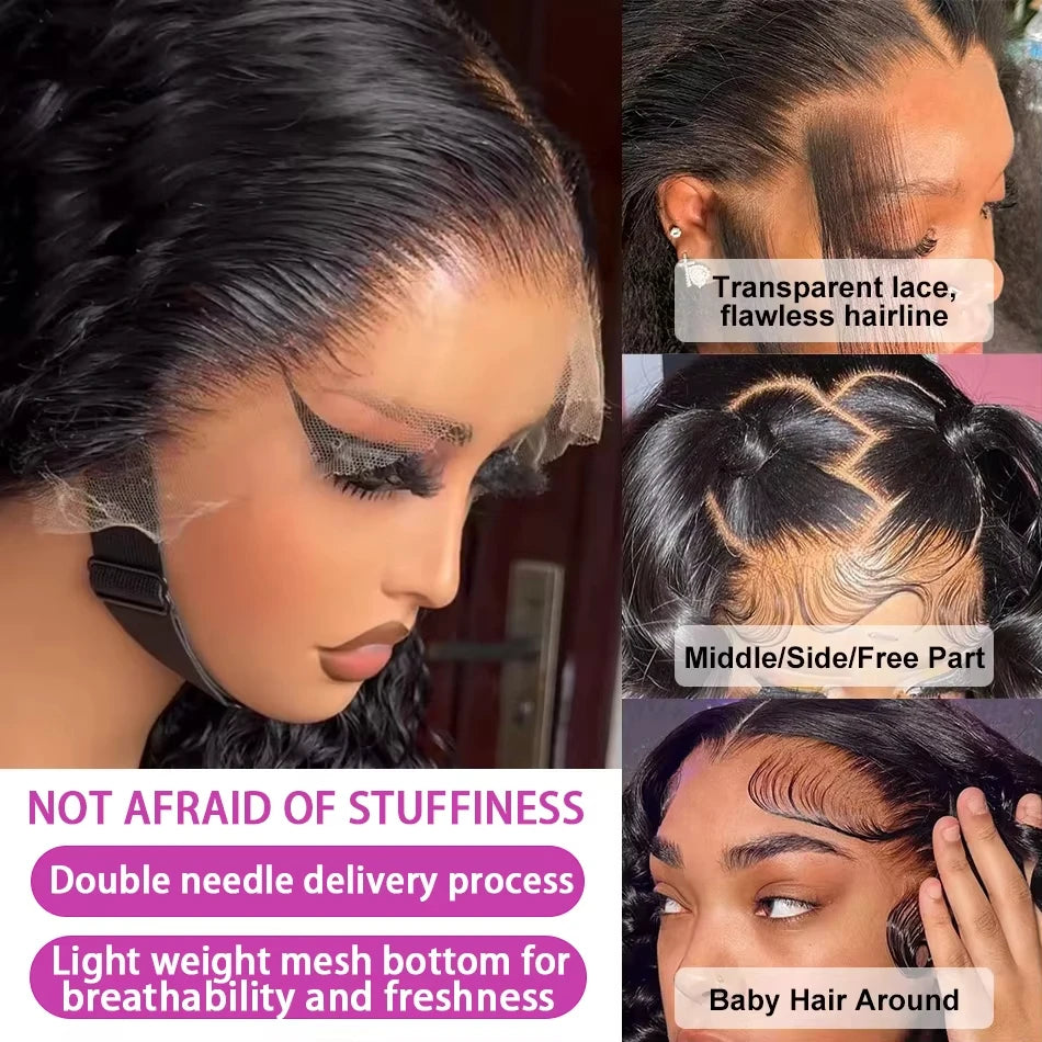 30 40 inch 250 Density Loose Deep Wave HD 13x6 Lace Frontal Human Hair Wigs 100% Brazilian Curly 13x4 Lace Front Wig Ready to Go