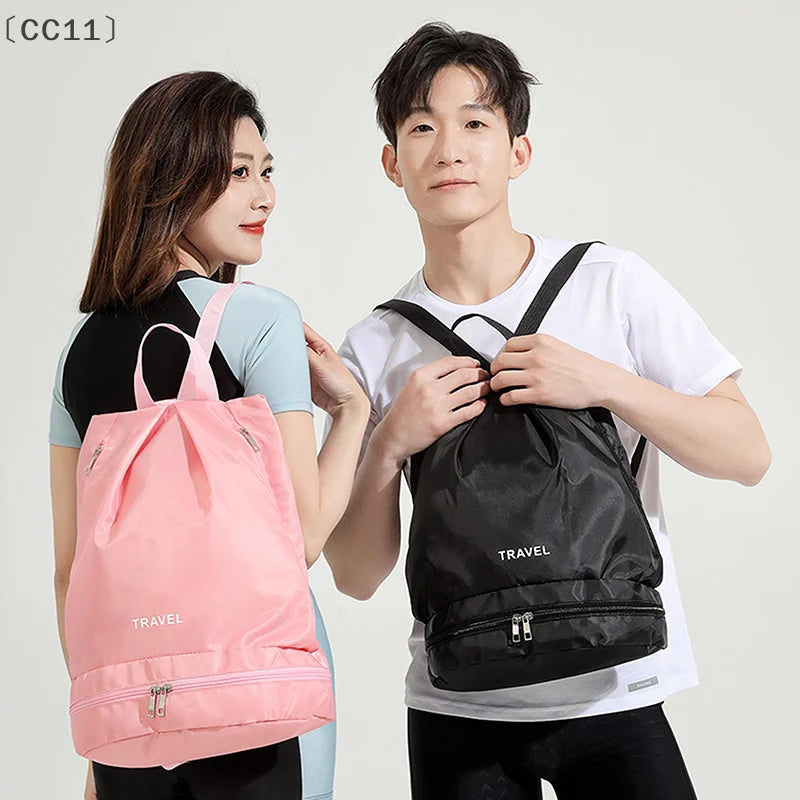 〔CC11〕Wet Dry Separation Fitness Bag Swimming Bag Waterproof Travel Sport Bag Basketball Soccer Pouch Hiking Climbing Backpack