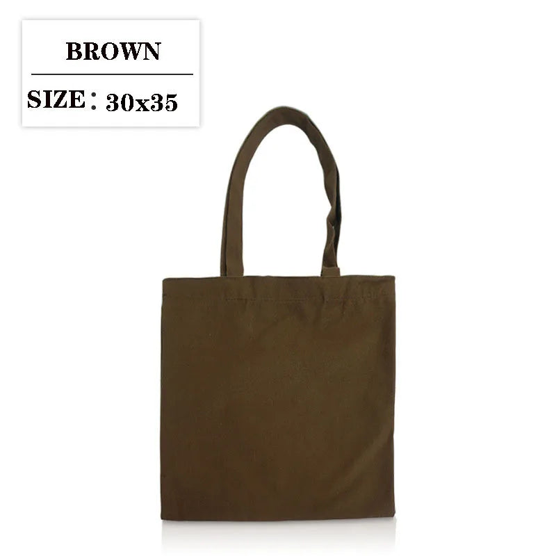 Canvas Cloth Bag Cotton Shopping grocery bags Resuable fabric shoulder bag Folding Tote Portable Handbags School Pen Storage Bag
