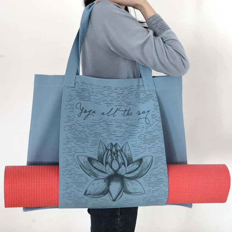 Durable canvas cotton yoga mat bag