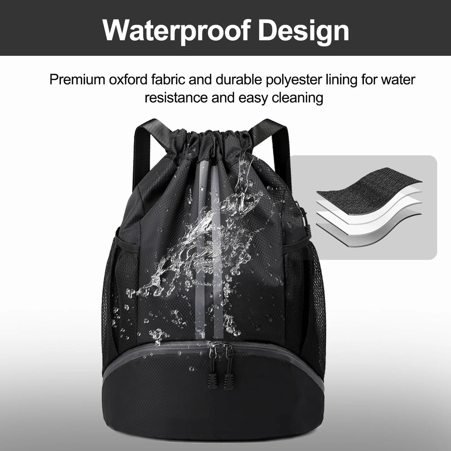 Basketball bag, swimming bag, dry wet separation women's storage bag, sports backpack, training and fitness drawstring backpack