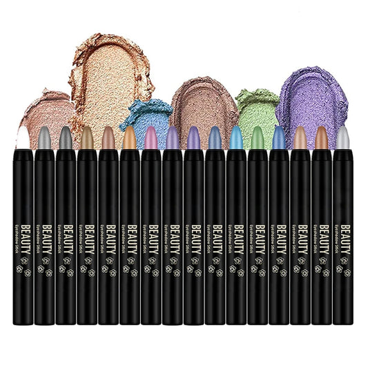 8Pcs Eyeshadow Brightener Stick Highlighter Eye Shadow Stick Colorful Eyeshadow Pencil Glitter Stick Pen Makeup for Women