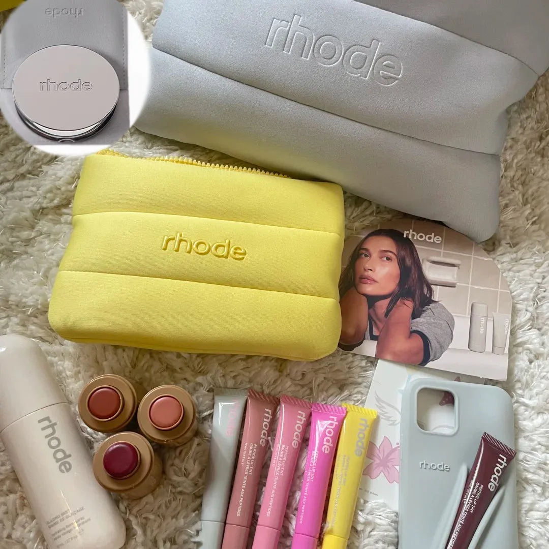 Makeup Mirror Storage Bag Summer Limited Edition Lemontini Lip Gloss Sun Soak Tan Line Cheek Blush Mild Face Cream Glazing Milk