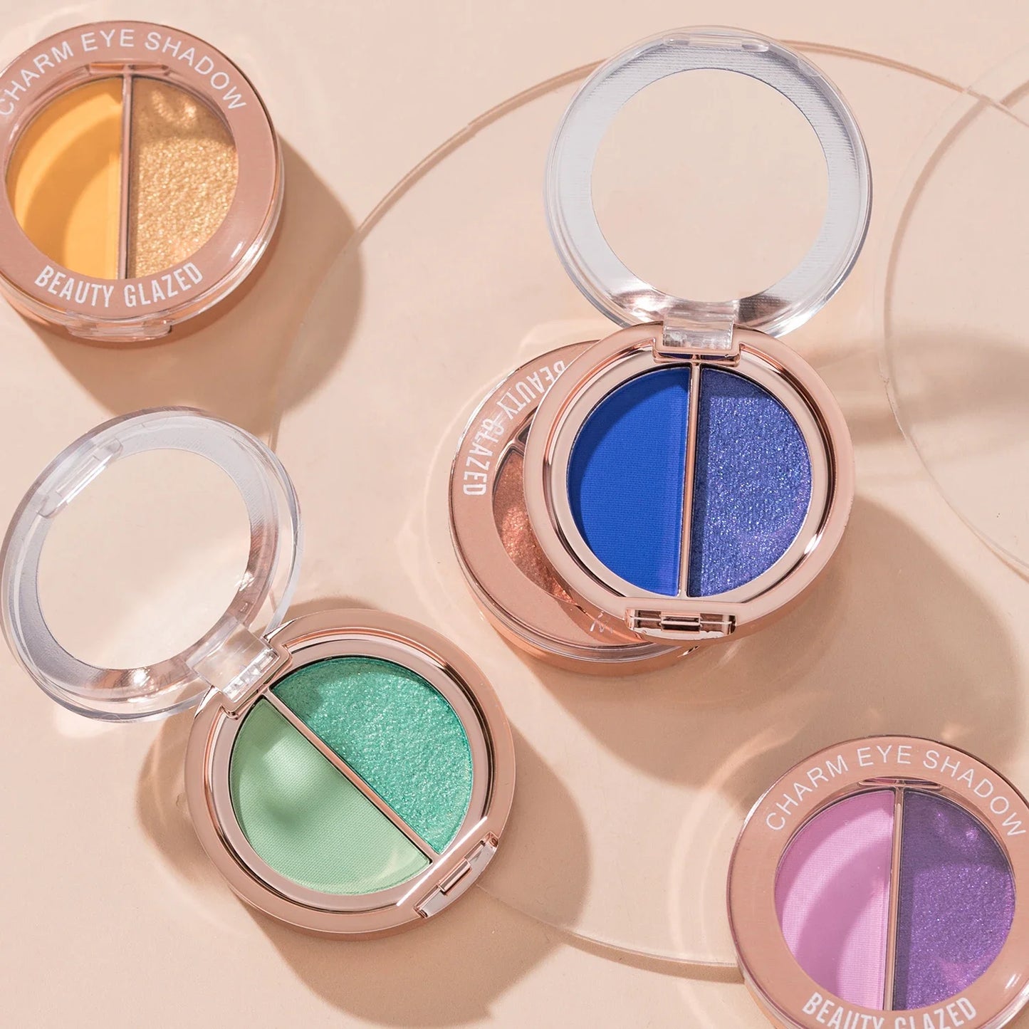 BEAUTY GLAZED 2 IN 1 Eye Shadow Palette Matte Glitter Eyeshadow Neon Nude Red Piow Pigments Shadow Professional Makeup Palette