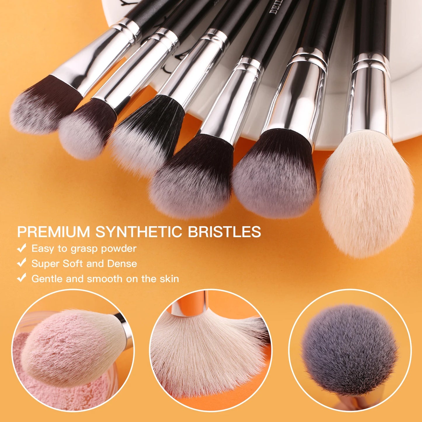 BEILI Black Makeup brushes set Professional Natural goat hair brushes Foundation Powder Contour Eyeshadow make up brushes