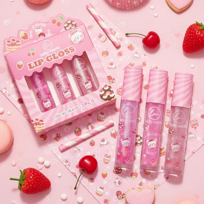 3-Color Shimmering Lip Gloss Set, Long-Lasting Lip Gloss, Waterproof And Moisturizing, Easy To Apply Lip Oil Makeup