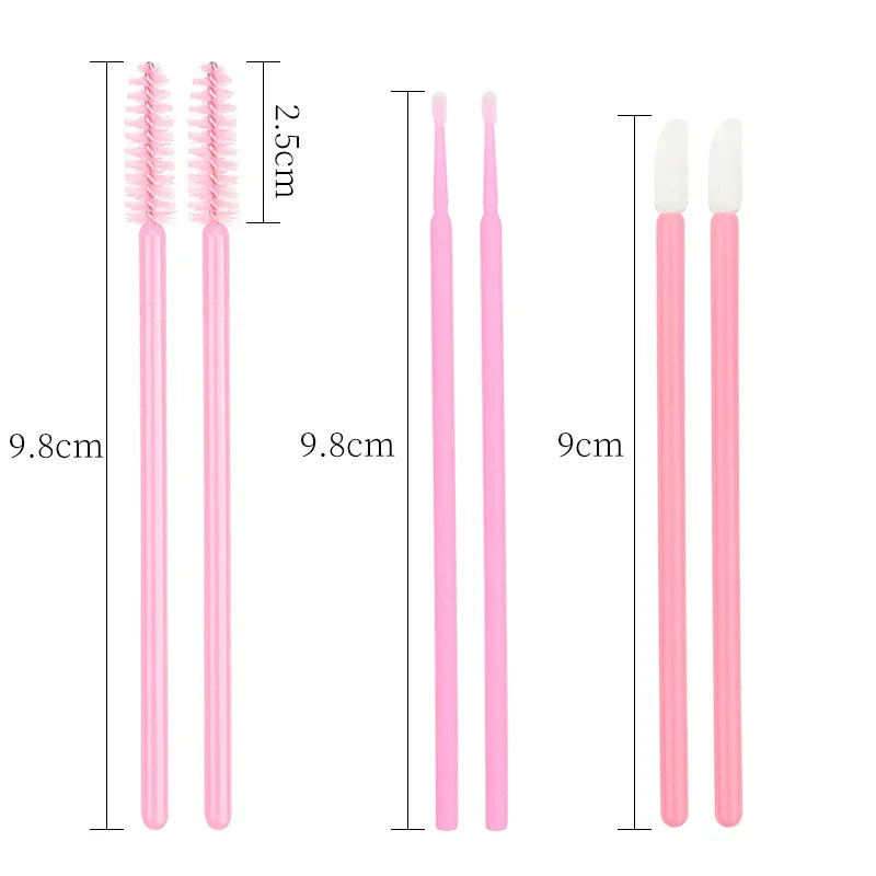 200 Pcs Disposable Crystal Makeup Brushes Tool Set Eyelash Lip Microbrush Mascara Wands Applicator Swab Eyelash Extension Tools
