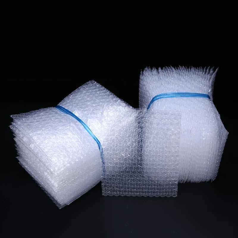 50Pcs Plastic Protective Wrap Envelope White Bubble Foam Packing Bags PE Clear Bubble Bag Shockproof Bag Double Film Cushioning