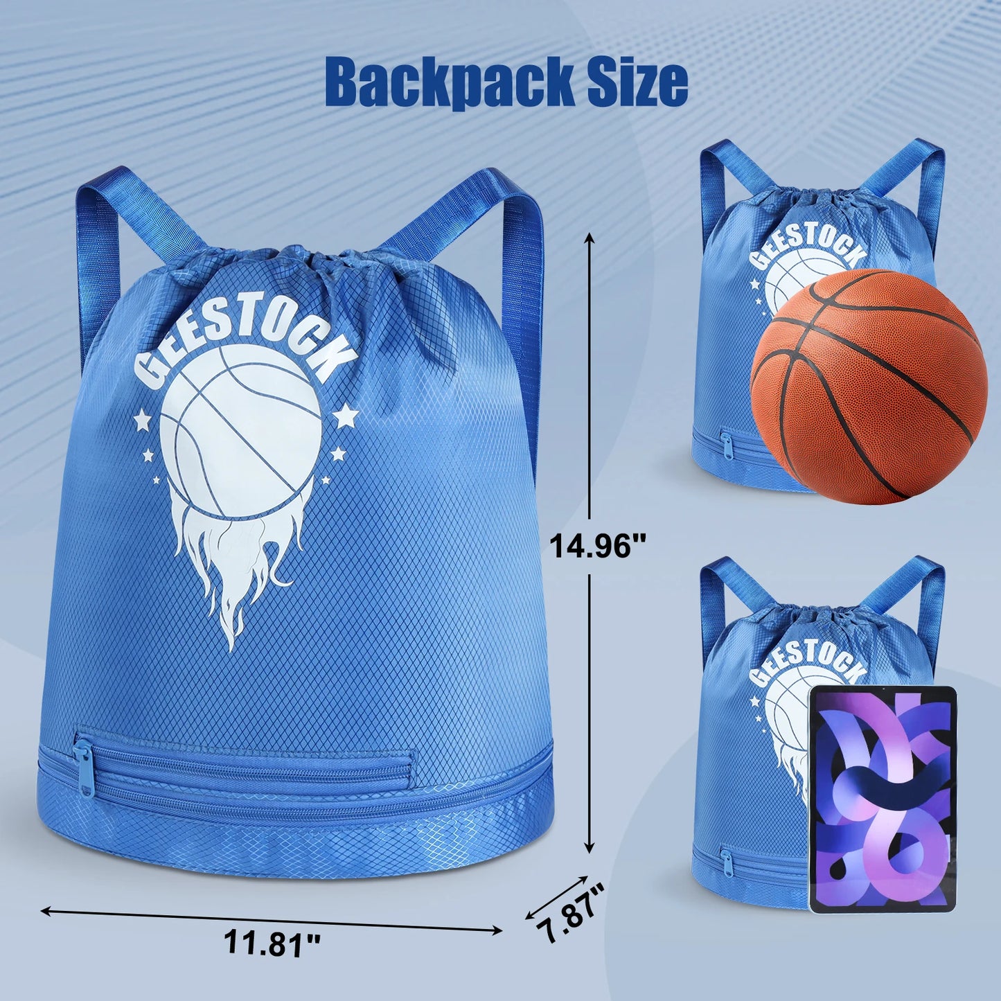 Basketball Backpacks Lightweight Wet Dry Separation Shoe Storage Oxford Cloth Sport Backpack Adjustable Strap Weekend Travel Bag