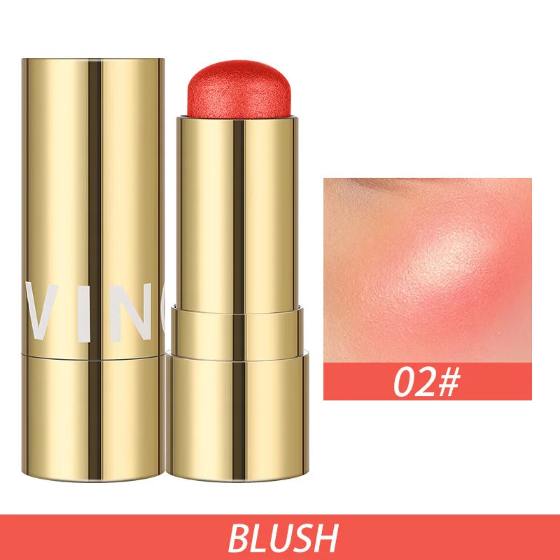 Cream Blush Stick Makeup, Shades with Highlighter, Shimmery lipstick, Long Lasting, Waterproof, Blendable Blush for cheeks