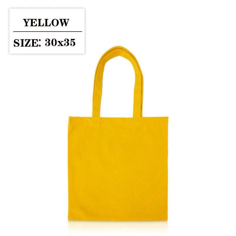 Canvas Cloth Bag Cotton Shopping grocery bags Resuable fabric shoulder bag Folding Tote Portable Handbags School Pen Storage Bag