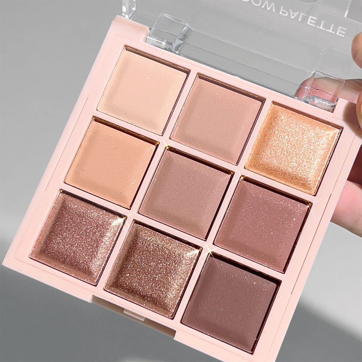 JUJU DREAM 9-Color Eyeshadow Palette, Matte & Shimmer Finish, Soft Milk Tea Tones, Compact & Easy for Daily Student Makeup