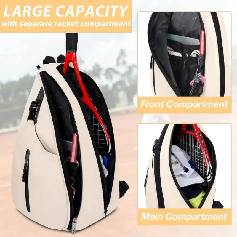 Oxford Tennis and Badminton Bag Outdoor Sports Training Shoulder Tennis Bag Pick Ball Paddle Backpack Crossbody Bags