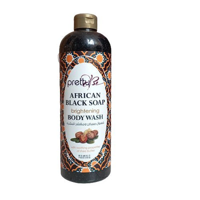 Pretty Be AFRICAN BLACK SOAP Brightening Body Wash With SHEA BUTTER. Cleans, Soothes, Moisturizes & Brightens
